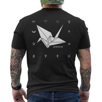 Peace Origami Crane Japanese Men's T-shirt Back Print - Monsterry DE