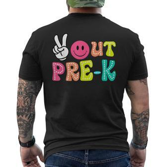 Peace Out Pre-K Graduation Class Of 2024 Last Day Of School Men's T-shirt Back Print - Monsterry