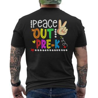 Peace Out Pre K Happy Last Day Of Pre K Graduation Men's T-shirt Back Print - Monsterry CA