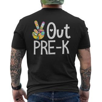 Peace Out Pre-K Last Day Of School Pre-K Graduate 2024 Men's T-shirt Back Print - Monsterry AU