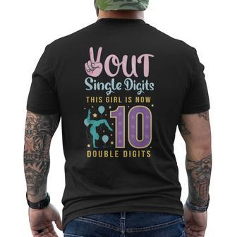 Peace Out Single Digits Im 10 Party 10Th Years Old Birthday Men's T-shirt Back Print - Thegiftio UK