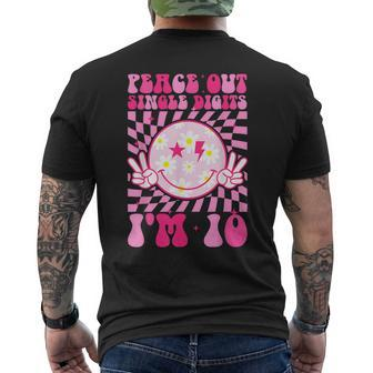 Peace Single Digits I'm 10 Smile Face For Birthday Girls Men's T-shirt Back Print - Monsterry DE