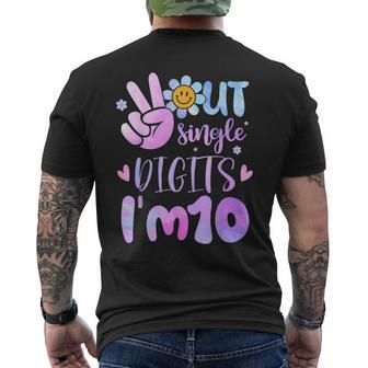 Peace Out Single Digits I'm Ten 10 Year Old Tie Dye Birthday Men's T-shirt Back Print - Monsterry UK