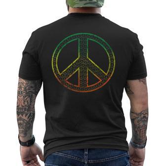 Peace Symbol Hippie Rasta Vintage T-Shirt mit Rückendruck - Seseable