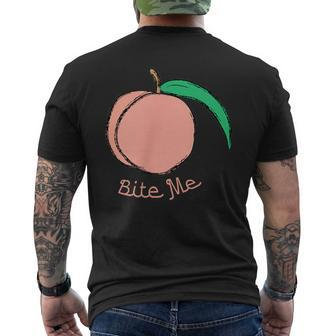 Peach Bite Me Graphic Men's T-shirt Back Print - Monsterry