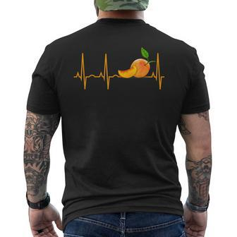 Peach Fruit T Peach Lover Heartbeat Men's T-shirt Back Print - Monsterry