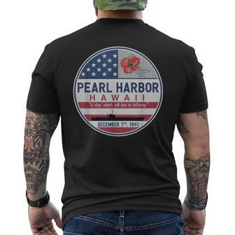 Pearl Harbor Memorial Hawaii Vintage Usa Flag Day Of Infamy Men's T-shirt Back Print - Thegiftio UK
