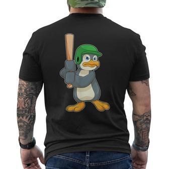 Penguin Baseball Baseball Bat Sports Men's T-shirt Back Print - Monsterry DE
