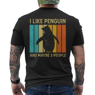 I Like Penguins And Maybe 3 People Penguin Lovers Men's T-shirt Back Print | Mazezy