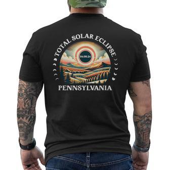 Pennsylvania Eclipse 40824 Retro Total Solar Eclipse 2024 Men's T-shirt Back Print | Mazezy
