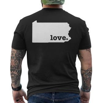 Pennsylvania Love Hometown State Pride Men's T-shirt Back Print - Monsterry AU
