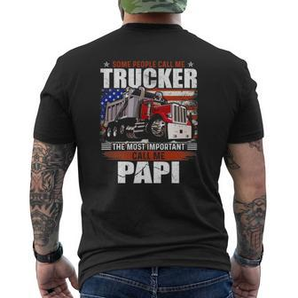 Some People Call Trucker The Most Important Call Me Papi Mens Back Print T-shirt | Mazezy