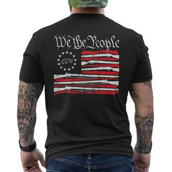 We The People Gun Rights American Flag 4Th Of July On Back Men's T-shirt Back Print - Monsterry