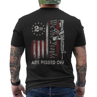 We The People Are Pissed Off Vintage Us America Flag Guns Men's T-shirt Back Print - Monsterry UK