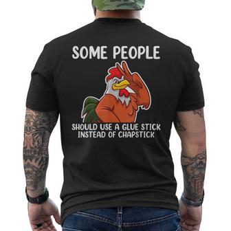 Some People Should Use A Glue Stick Instead Of Chapstick Fun Men's T-shirt Back Print - Monsterry