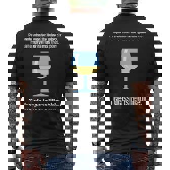 People Who Wonder If The Wine Glass Is Half Empty Mens Back Print T-shirt - Thegiftio UK