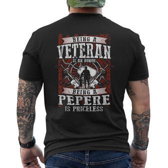 Pepere Veteran Is An Honor Priceless Veteran Day Men's T-shirt Back Print - Monsterry UK