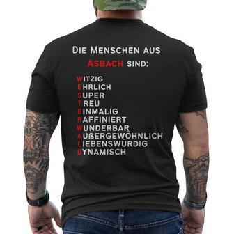 Personalisiertes Asbach-Stadtstolz Kurzärmliges Herren-T-Kurzärmliges Herren-T-Shirt, Text in Akrostichon-Form - Seseable