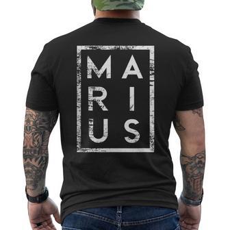 Personalisiertes Marius Vintage-Schwarz Kurzärmliges Herren-T-Kurzärmliges Herren-T-Shirt, Retro Namensdesign - Seseable