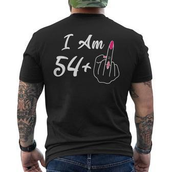 Personalized I Am 54 Plus 1 Middle Finger 55Th Women Men's T-shirt Back Print - Thegiftio UK