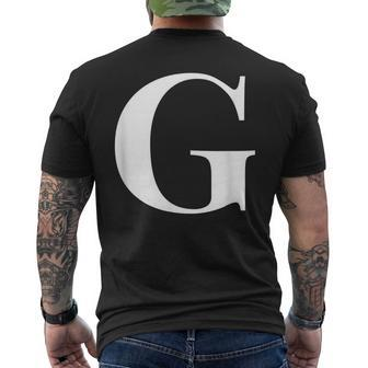 Personalized Name Alphabet Initial Letter G Present Men's T-shirt Back Print - Seseable