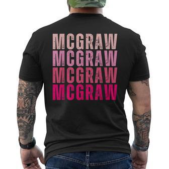 Personalized Name Mcgraw I Love Mcgraw Vintage Men's T-shirt Back Print | Mazezy