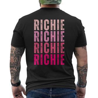 Personalized Name Richie I Love Richie Vintage Men's T-shirt Back Print - Monsterry UK