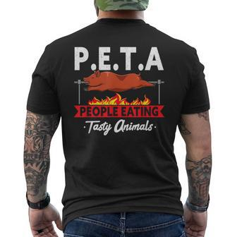 PETA People Eating Tasty Animals Bbq Grill Smoking Meat Men's T-shirt Back Print - Monsterry