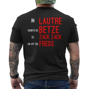 Pfalz Heimatliebe & Betze Fresse Schwarzes Kurzärmliges Herren-T-Kurzärmliges Herren-T-Shirt für Lautre Fans - Seseable