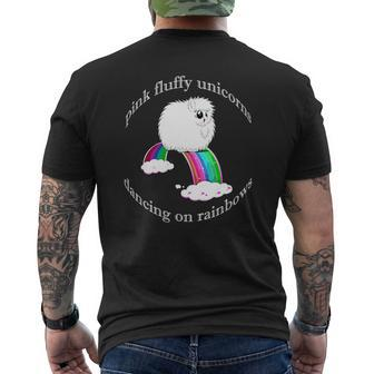 Pfudor T Shirt Pink Fluffy Unicorns Dancing On Rainbows Mens Back Print T-shirt - Thegiftio UK
