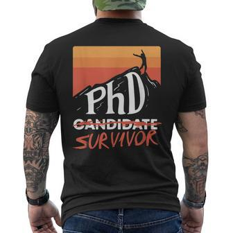 Phd Candidate Survivor Vintage Phd Graduation Men's T-shirt Back Print - Monsterry AU