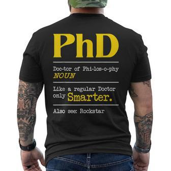 Phd Graduate Phd Graduation Doctorate Degree Definition Mens Back Print T-shirt - Thegiftio