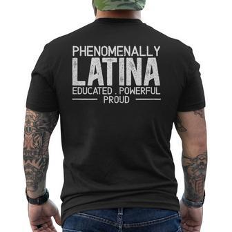 Phenomenally Latina Mexican Puerto Rican Spanish Roots Men's T-shirt Back Print - Monsterry UK