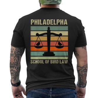Philadelpha School Of Bird Law Retro Vintage Men's T-shirt Back Print - Monsterry