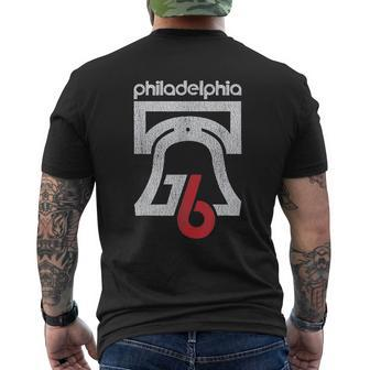 Philadelphia Vintage Liberty Bell Mens Back Print T-shirt - Seseable