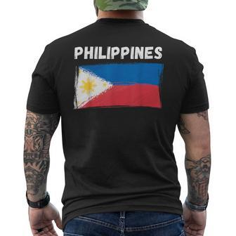 Philippines Flag Holiday Vintage Grunge Filipino Flag Men's T-shirt Back Print - Monsterry