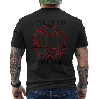 Phillip Is My Spirit Animal Pentagram Black Metal Men's T-shirt Back Print - Monsterry UK