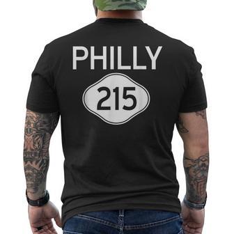 Philly 215 Area Code Philadelphia Vintage Men's T-shirt Back Print - Monsterry AU