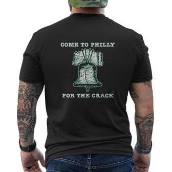 Come To Philly For The Crack Distressed Print Vintage Style Mens Back Print T-shirt - Thegiftio UK