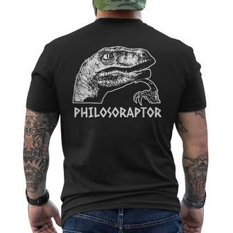 Philosoraptor Meme Philosophy Dinosaur T-Shirt mit Rückendruck - Seseable
