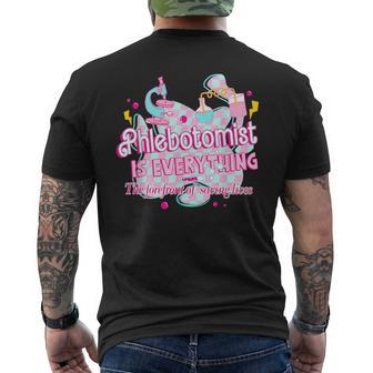 Phlebotomist Is Everything Pink Retro Lab Week 2024 Med Tech Men's T-shirt Back Print | Mazezy