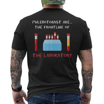 Phlebotomist Phlebotomy Laboratory Blood Donor Syringe Men's T-shirt Back Print - Monsterry