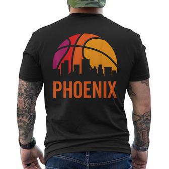 Phoenix Basketball B-Ball Vintage Retro Sunset Game Fan Men's T-shirt Back Print - Monsterry UK