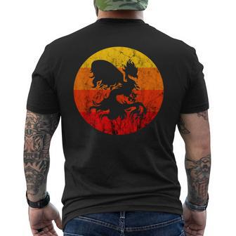 Phoenix Mythical Rebirth Fire Bird Vintage Retro Sunset Men's T-shirt Back Print - Monsterry UK