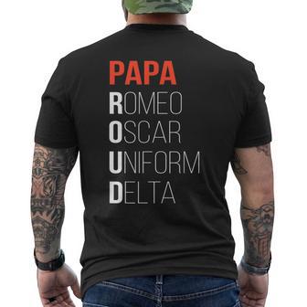 Phonetic Alphabet Proud Papa I Army Dad Fathers Day Men's T-shirt Back Print - Monsterry