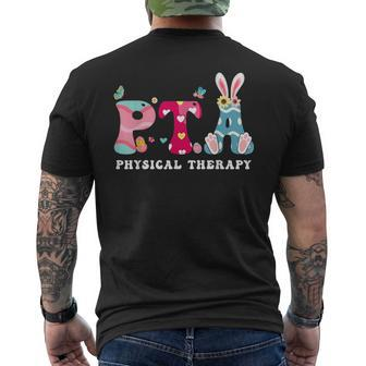 Physical Therapy Happy Easter Pt Therapist Bunny Eggs Men's T-shirt Back Print | Mazezy