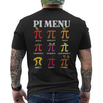 Pi Day Menu Math Lover Geek Pi Day 3 14 Science Teacher Men's T-shirt Back Print - Monsterry