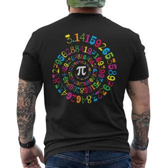 Pi Spiral Novelty Math Geek 314 Pi Day Men's T-shirt Back Print - Thegiftio UK