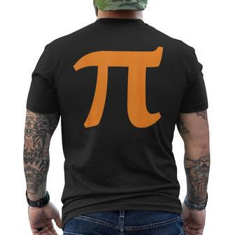Pi Symbol For Pi Day 314 Orange Symbol Men's T-shirt Back Print - Monsterry DE