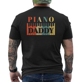 Piano Daddy Father's Day Classical Music Dad Instrument Mens Back Print T-shirt | Mazezy